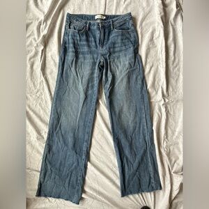 Hidden Los Angeles High Rise Wide Leg Raw Hem Jeans